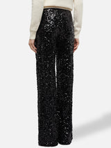 Woman wide-leg trousers Lucette with black sequins