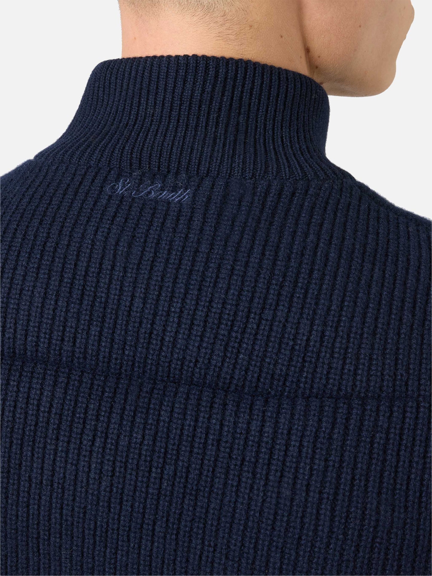 Leeds Knit Steppweste in Blau