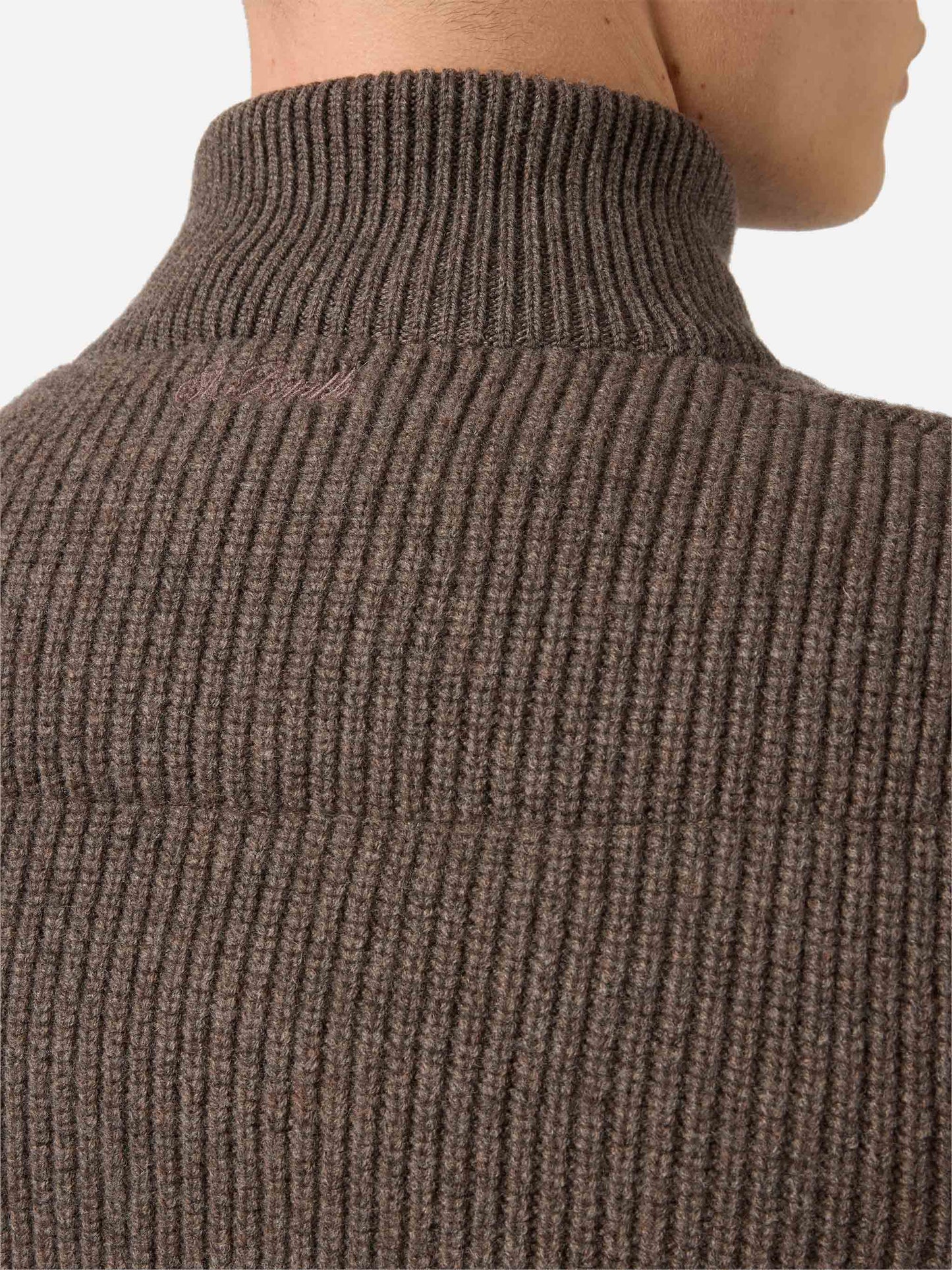 Leeds Knit padded gilet in hazelnut