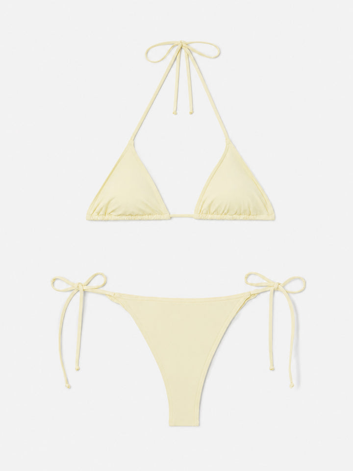 Bikini triangle Leah Marielle butter yellow à nouer 