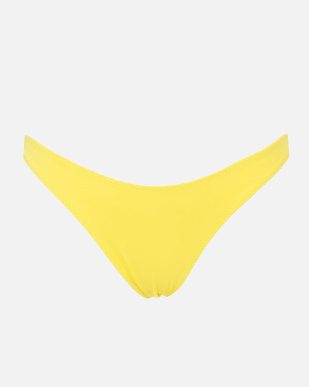 Woman pale yellow cheeky swim briefs Naomi