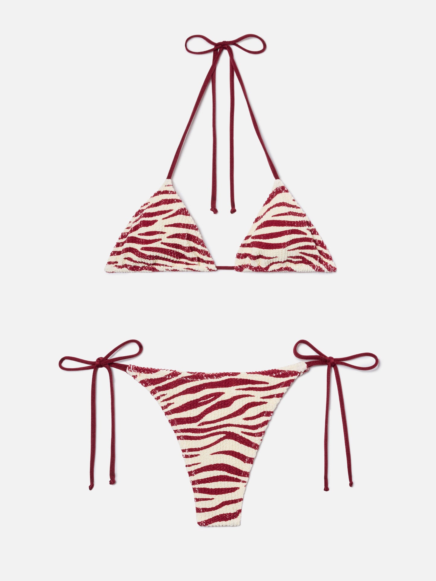 Bikini Leah Norah zebrato in tessuto crinkle