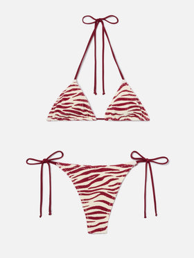 Bikini Leah Norah zebrato in tessuto crinkle