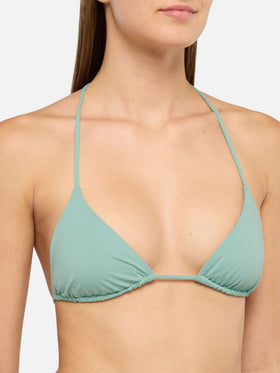 Leah sage green triangle top swimsuit