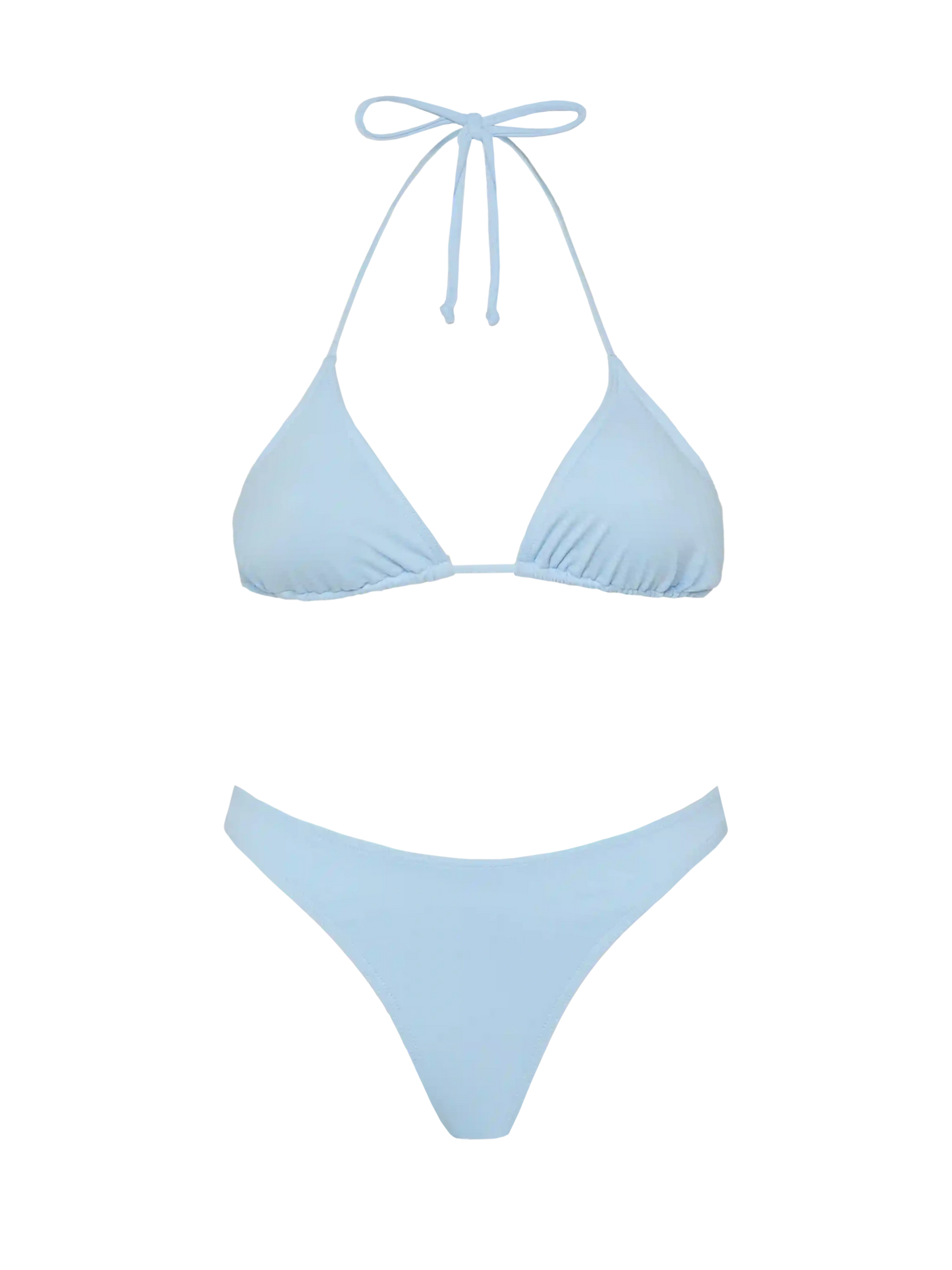 Naomi light blue cheeky swim briefs - Leah light blue triangle top swimsuit