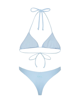 Naomi light blue cheeky swim briefs - Leah light blue triangle top swimsuit