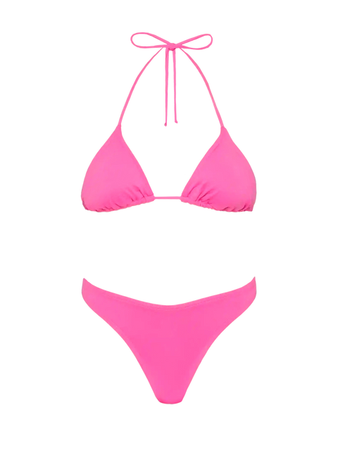 Leah Naomi fuchsia bikini with triangle top and cheeky briefs - MC2 Saint Barth