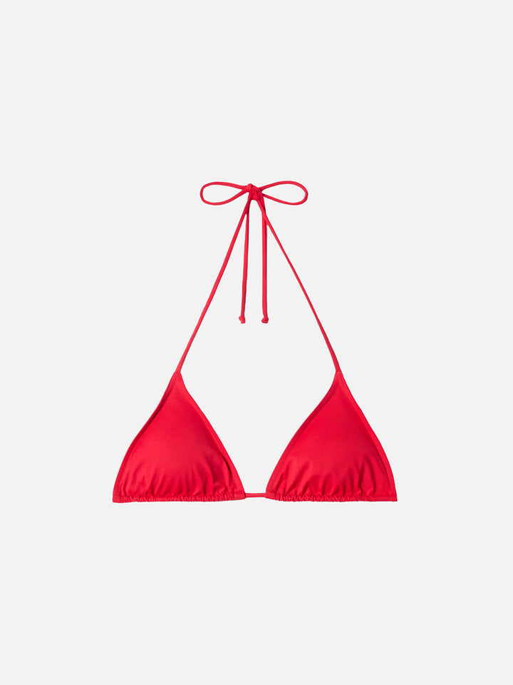 Leah top bikini triangolo rosso
