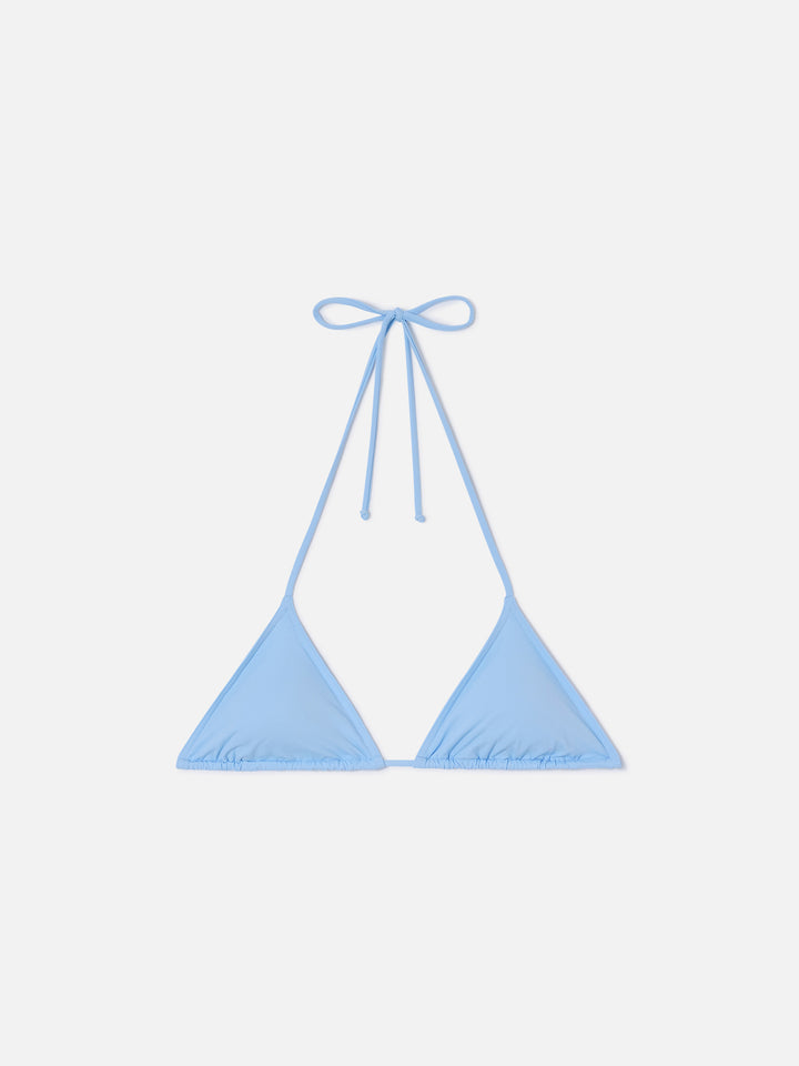 Top bikini Leah triangolo con laccetti azzurro 