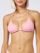 Woman pink triangle top swimsuit Leah