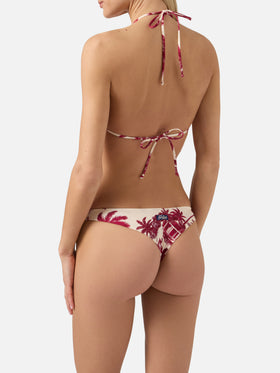Bikini Leah Naomi con stampa toile de jouy bordeaux