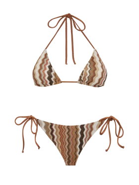 Raschelstrick-Klassiker-Bikini Leah Virgo mit Wellenmuster