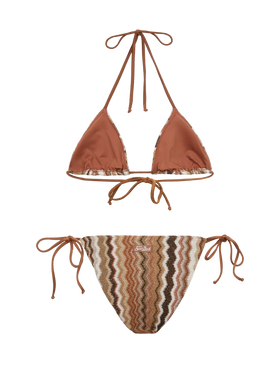 Raschelstrick-Klassiker-Bikini Leah Virgo mit Wellenmuster