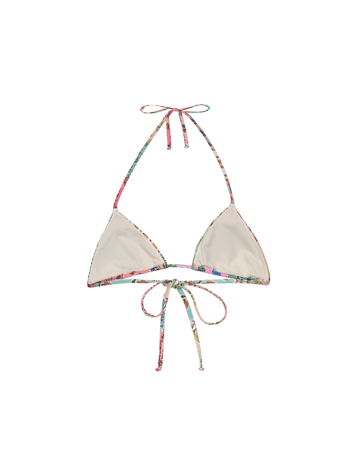 Leah triangle top swimsuit with floral patch print
