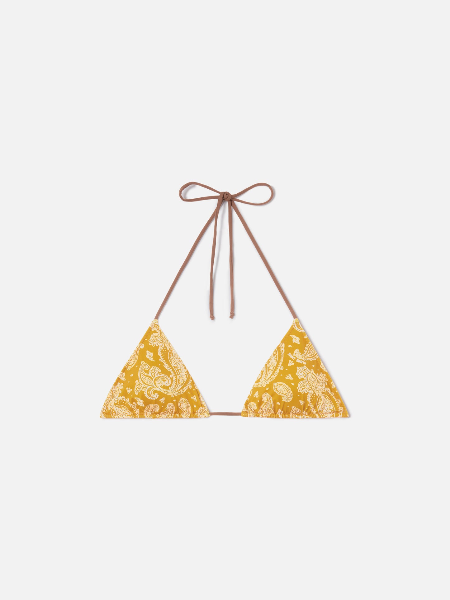 Top bikini Leah triangolo con fantasia paisley ocra