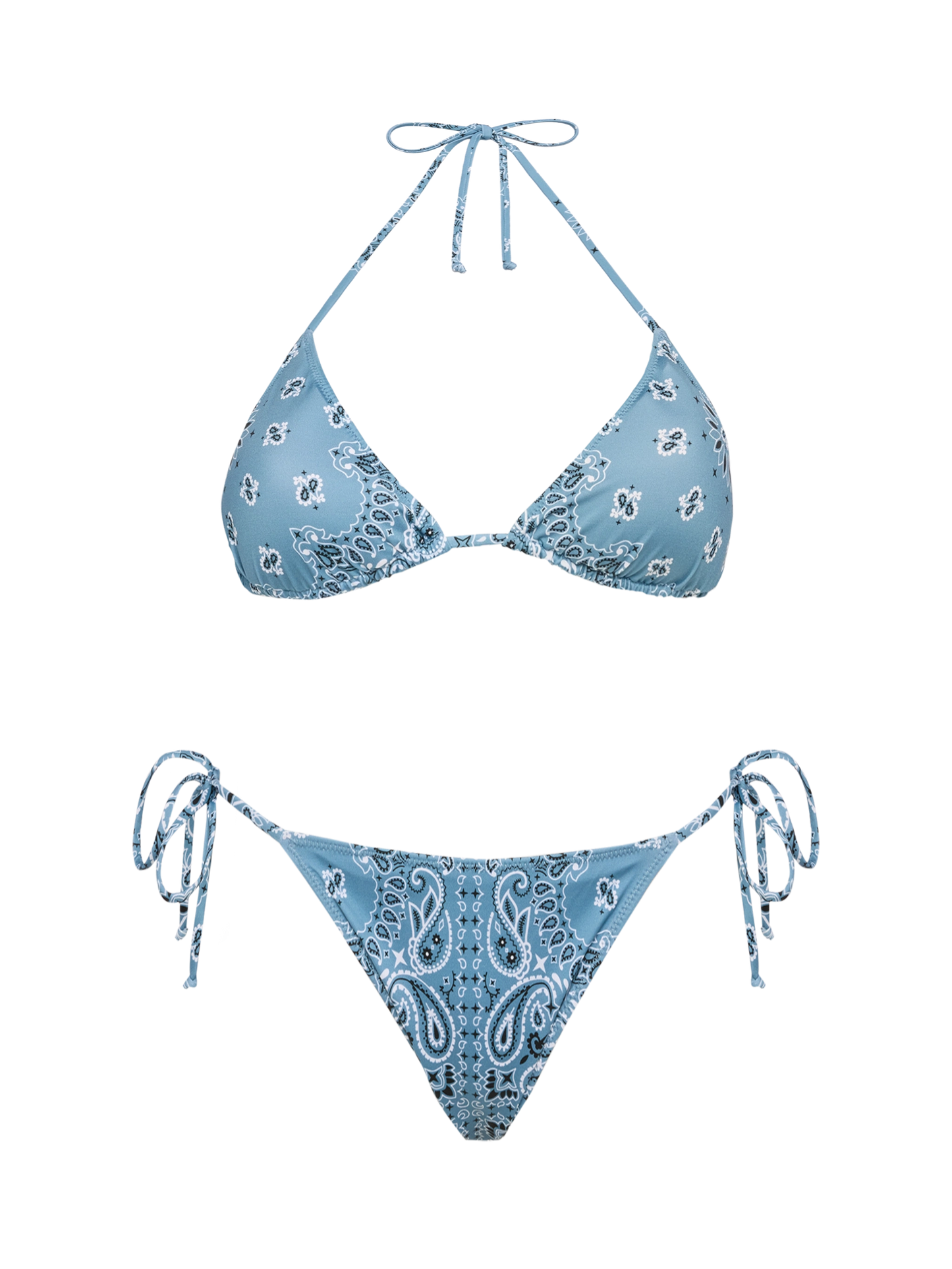 Marielle classic swim briefs with bandanna print - Leah triangle top swimsuit with bandanna print