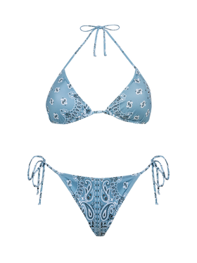 Marielle classic swim briefs with bandanna print - Leah triangle top swimsuit with bandanna print