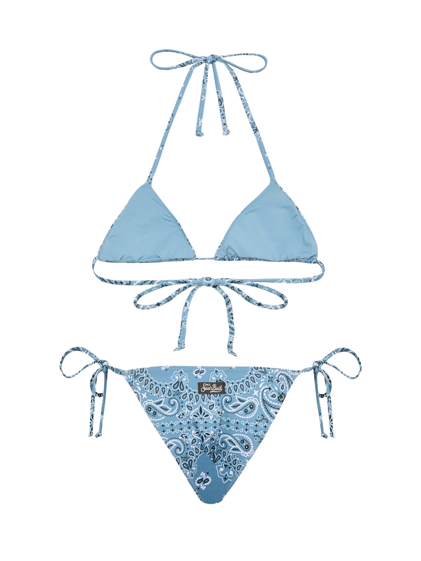 Marielle classic swim briefs with bandanna print - Leah triangle top swimsuit with bandanna print