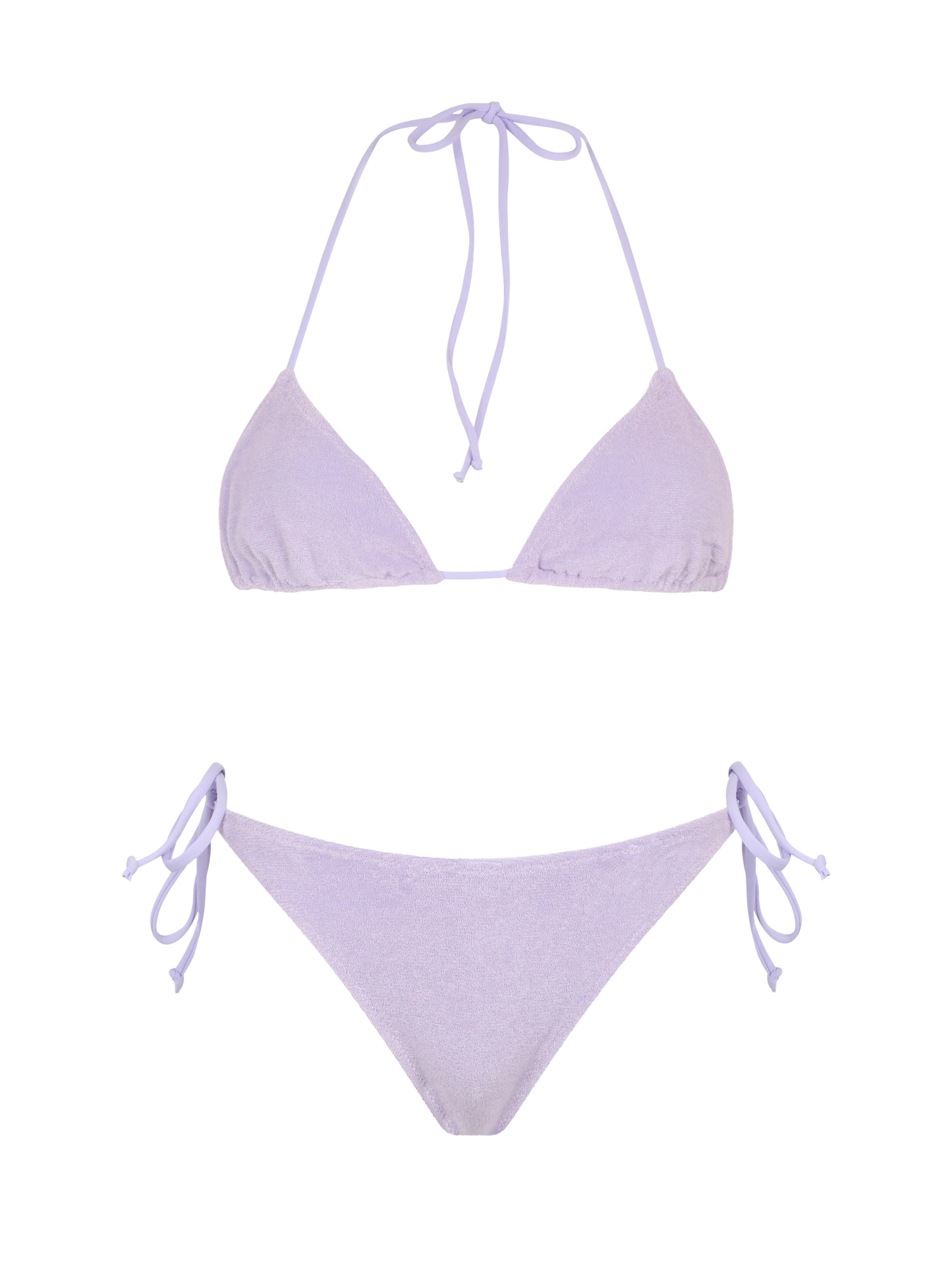 Bikini da donna a triangolo in spugna lilla Leah Virgo