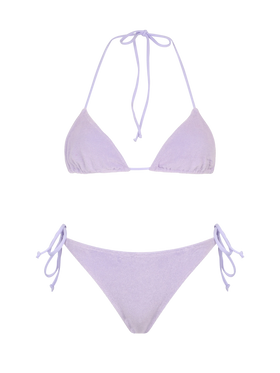 Bikini da donna a triangolo in spugna lilla Leah Virgo