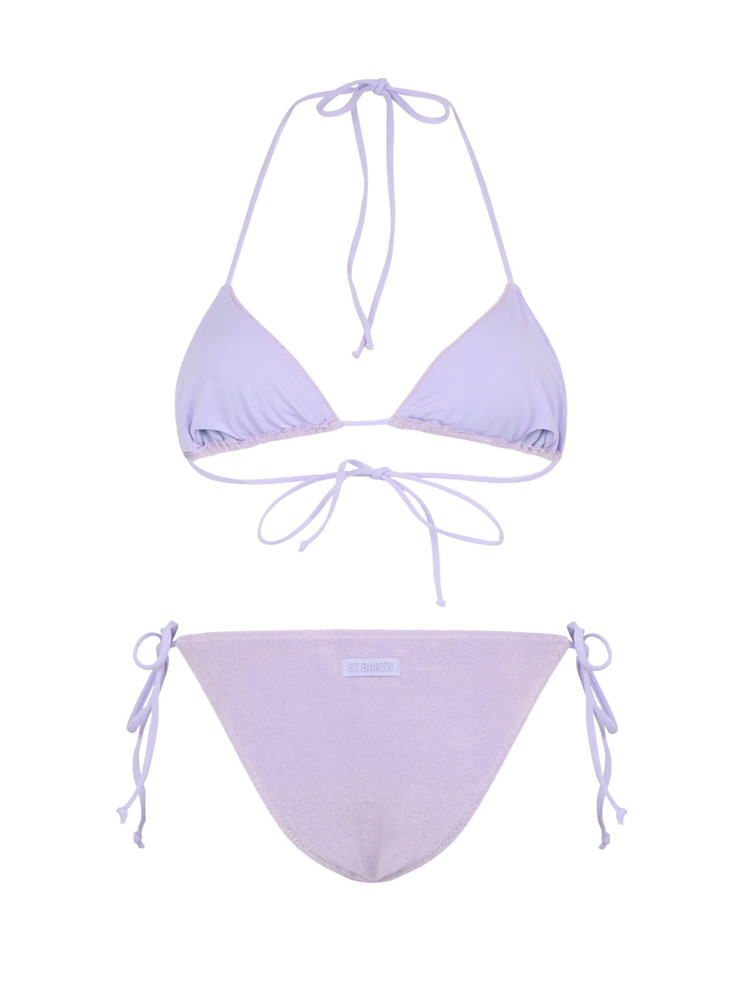 Bikini da donna a triangolo in spugna lilla Leah Virgo