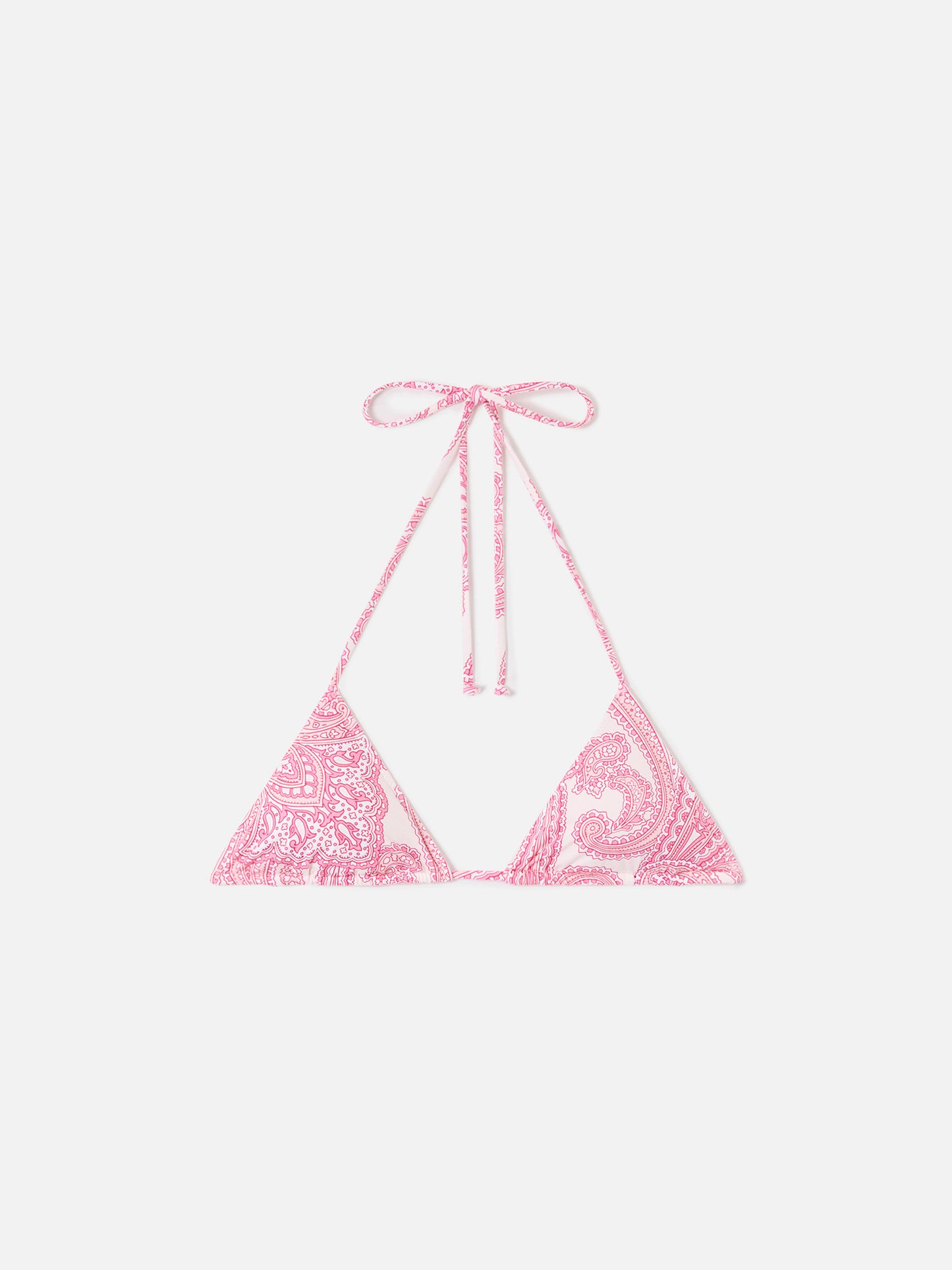 Pink paisley Leah triangle bikini top