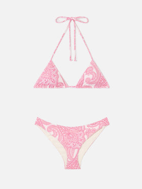 Bikini Leah Lido triangolo stampa paisley rosa