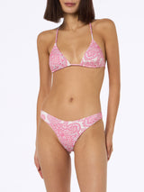 Bikini da donna a triangolo paisley rosa Leah Lido