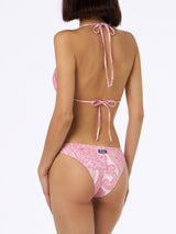 Bikini da donna a triangolo paisley rosa Leah Lido