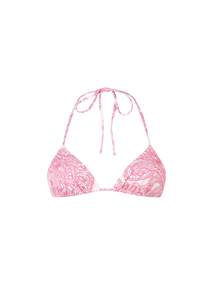 Costume da bagno donna top a triangolo con motivo paisley rosa Leah