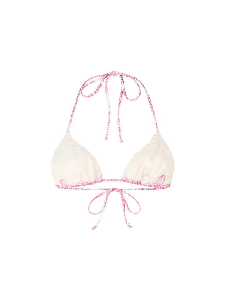 Costume da bagno donna top a triangolo con motivo paisley rosa Leah