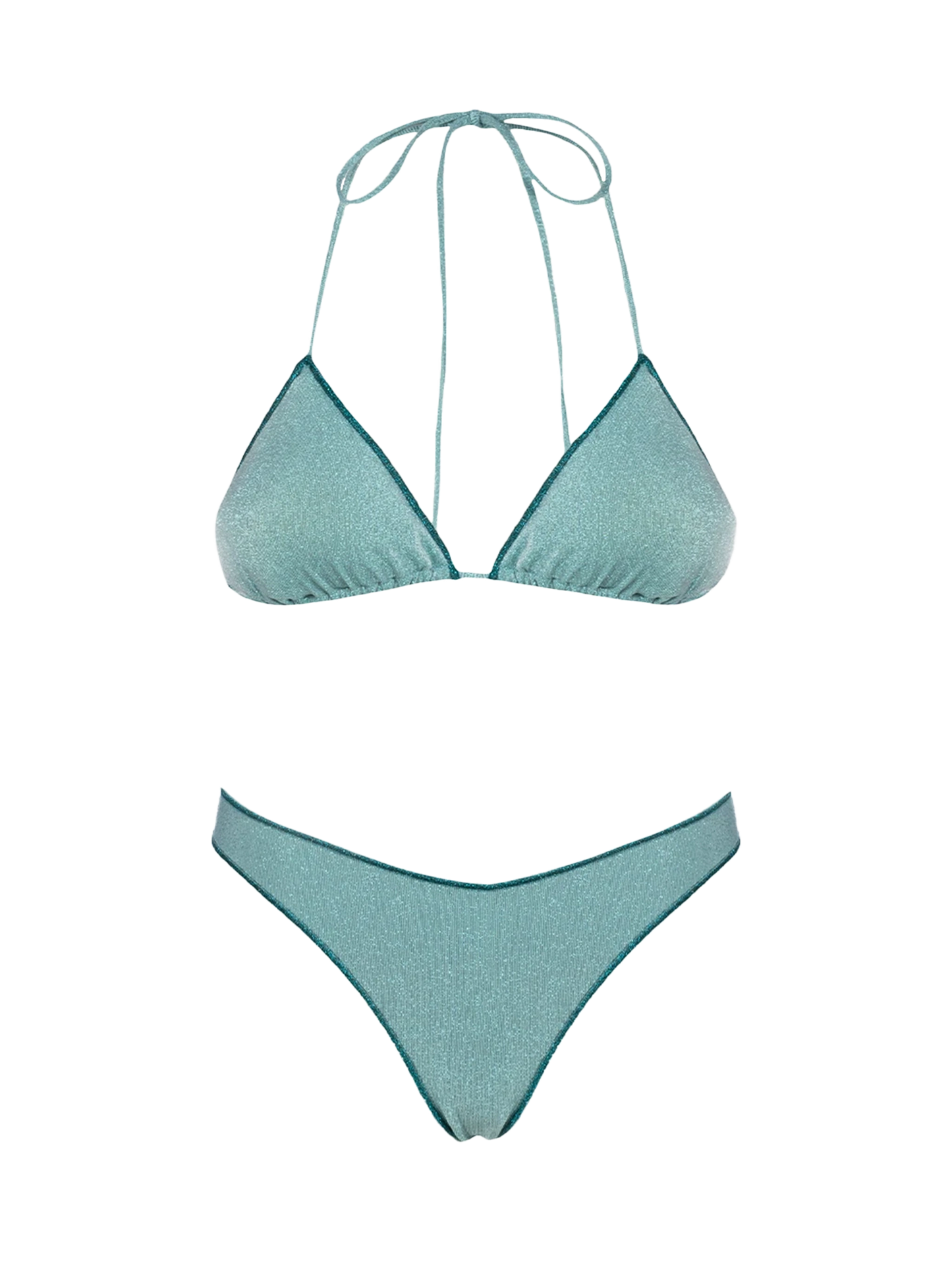 Woman water green lurex triangle bikini Leah Naomi - MC2 Saint Barth