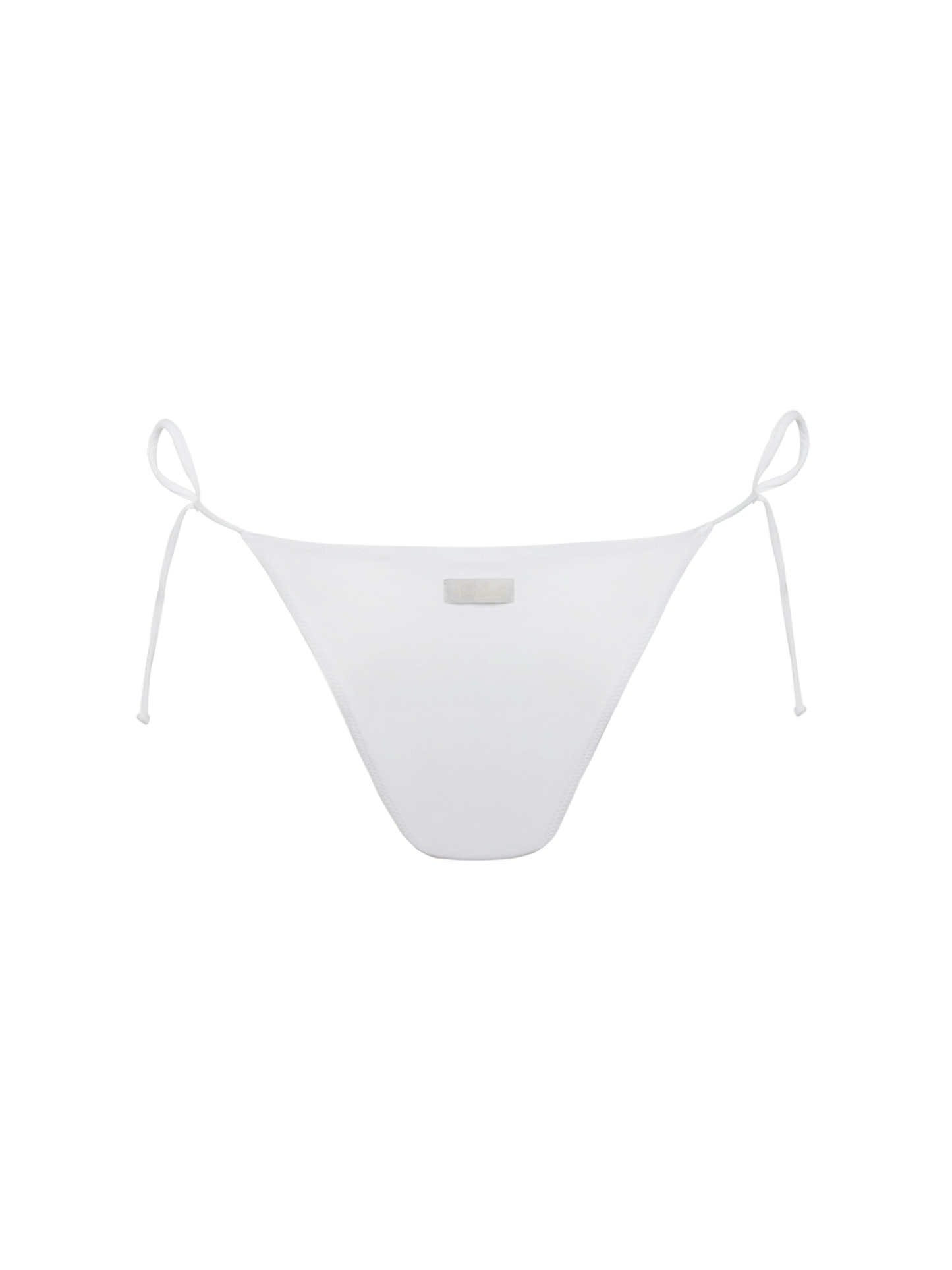 Marielle white classic swim briefs with striped rhinestone embellishment