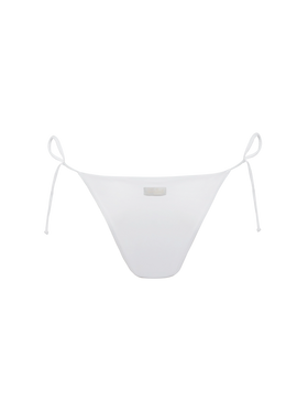 Marielle white classic swim briefs with striped rhinestone embellishment