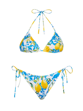 Triangle bikini Leah Virgo with majolica print