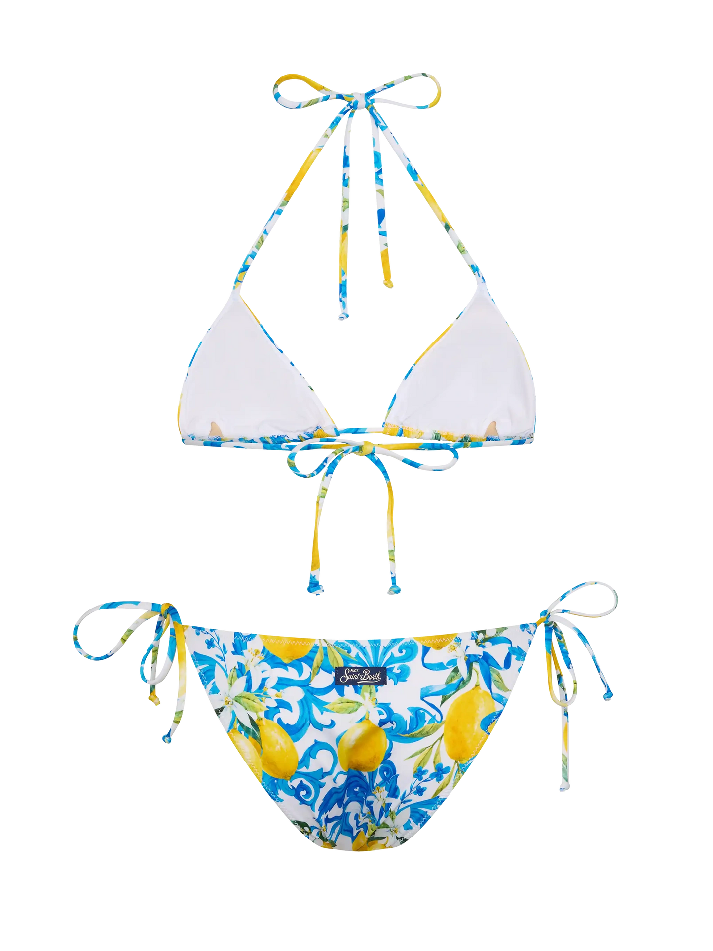 Triangle bikini Leah Virgo with majolica print