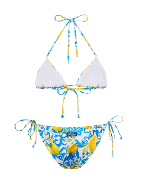 Triangle bikini Leah Virgo with majolica print