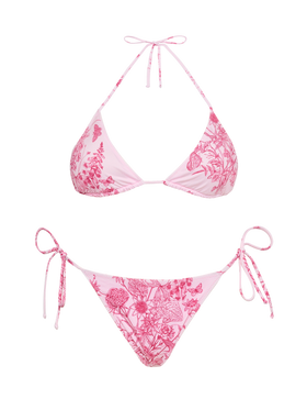 Bikini classico a triangolo Leah Marielle con stampa toile de jouy
