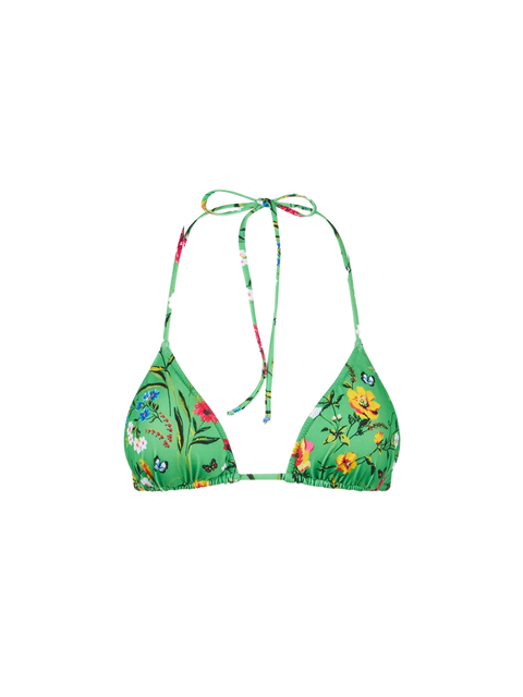 Woman triangle top with flower print - MC2 Saint Barth