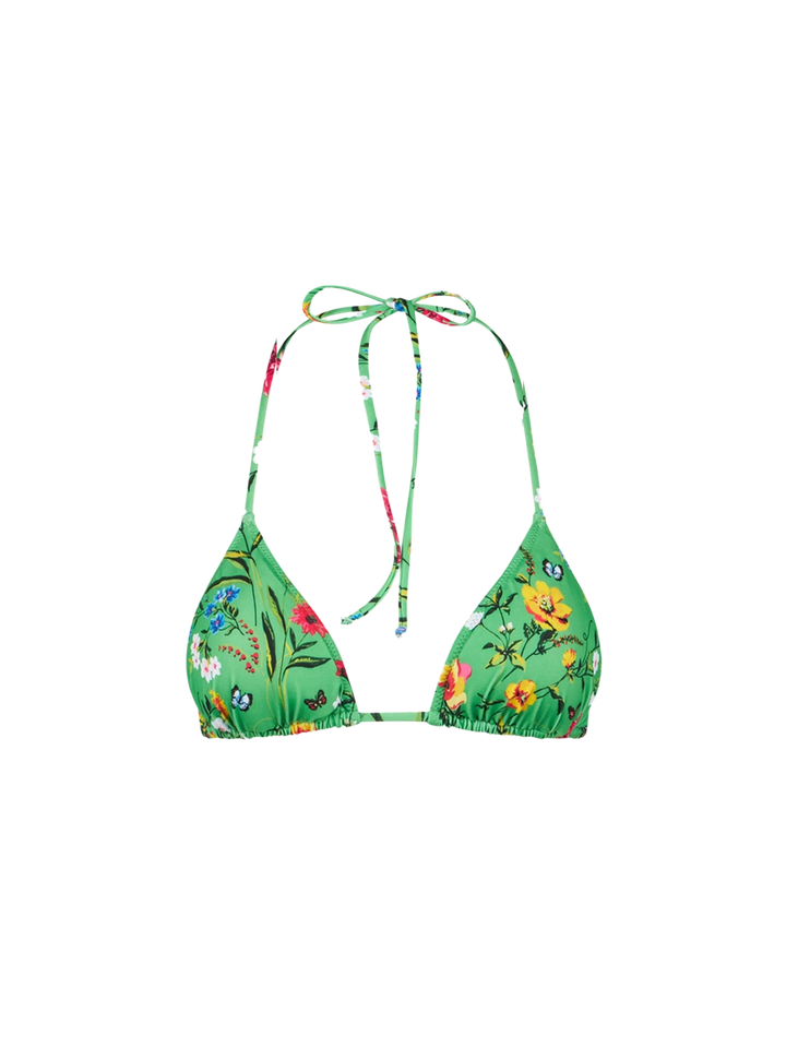 Woman triangle top with flower print - MC2 Saint Barth