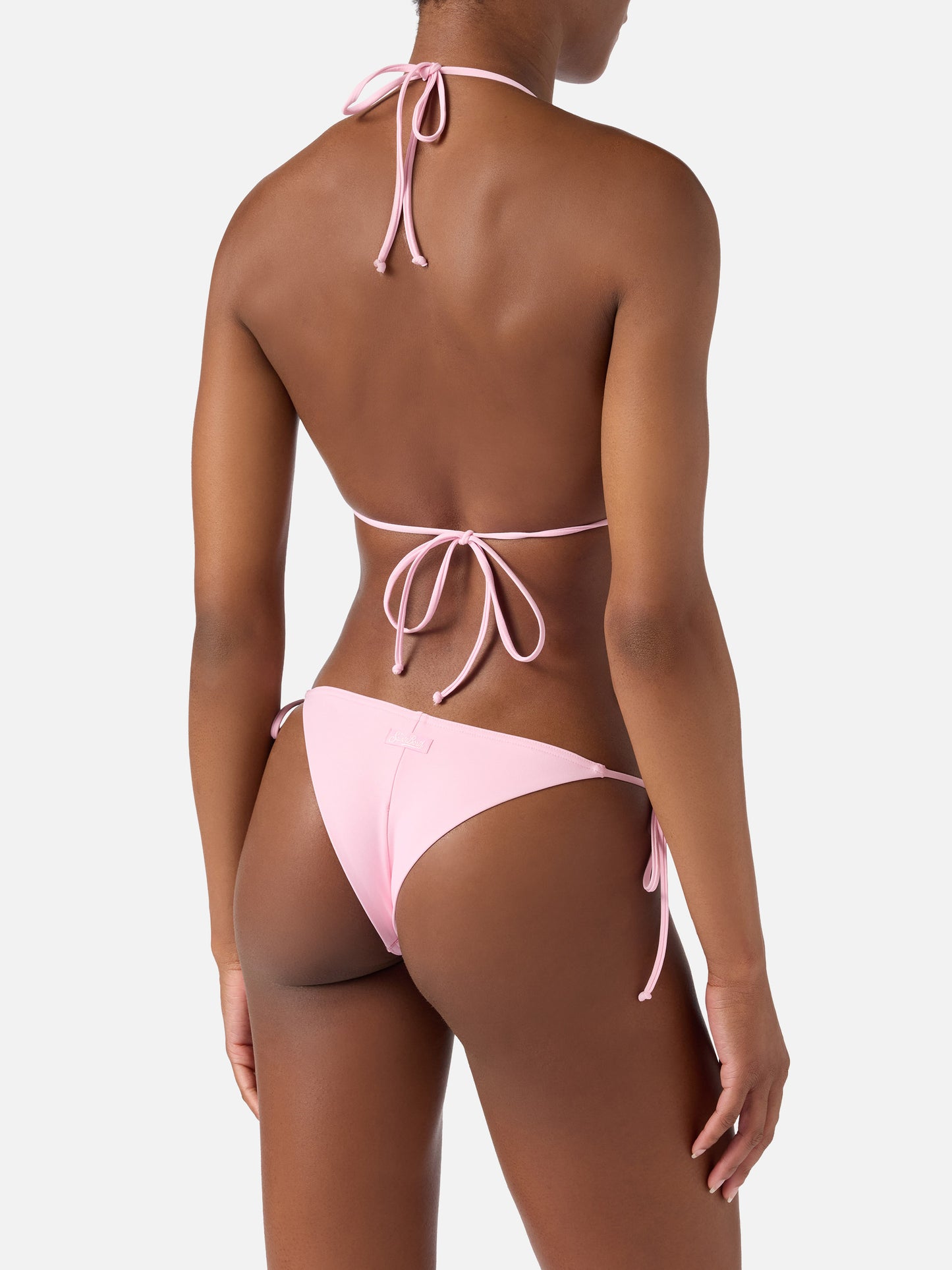 Bikini triangle Leah Marielle rose clair à nouer 