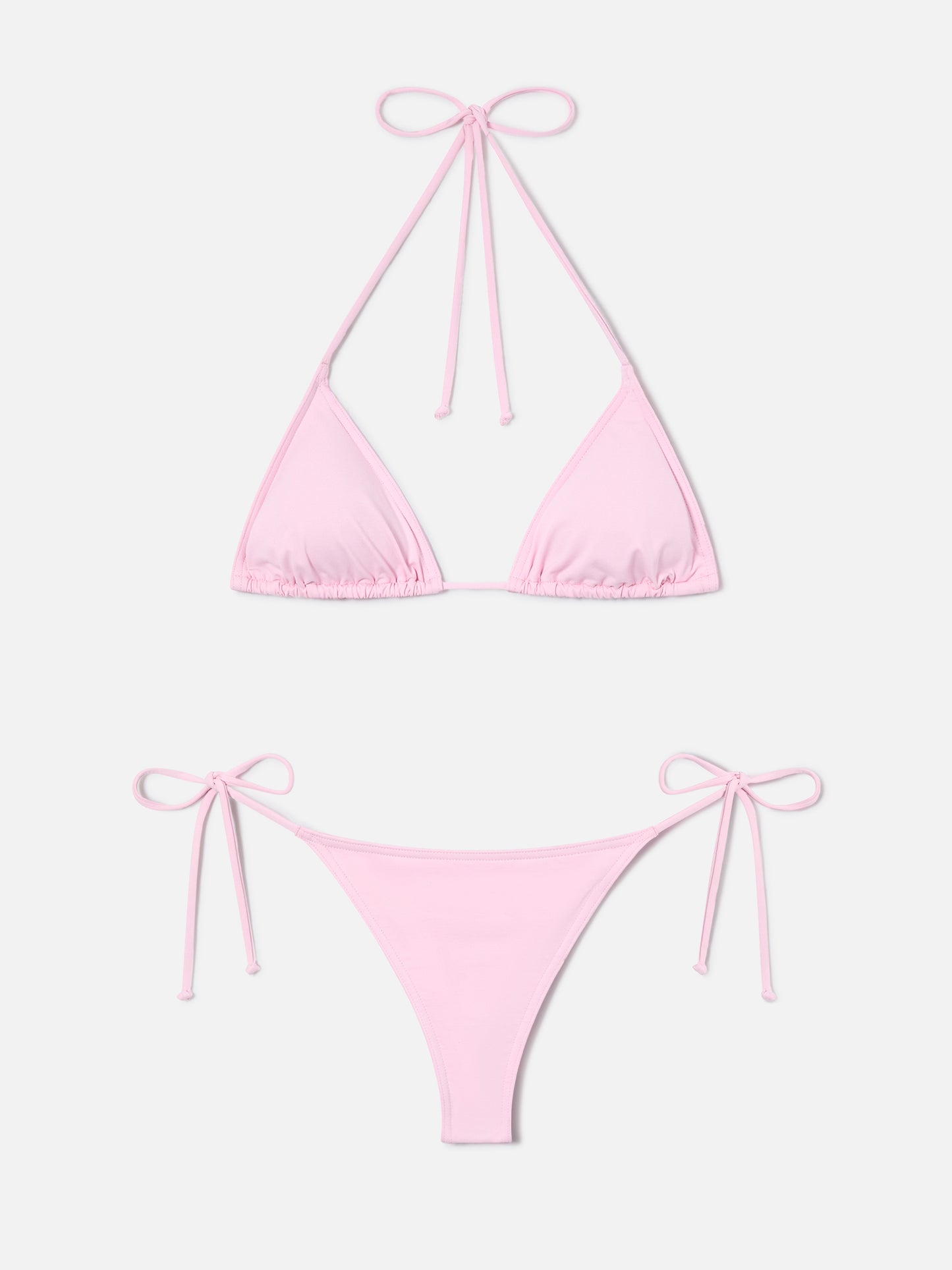 Leah Marielle light pink triangle bikini with ties