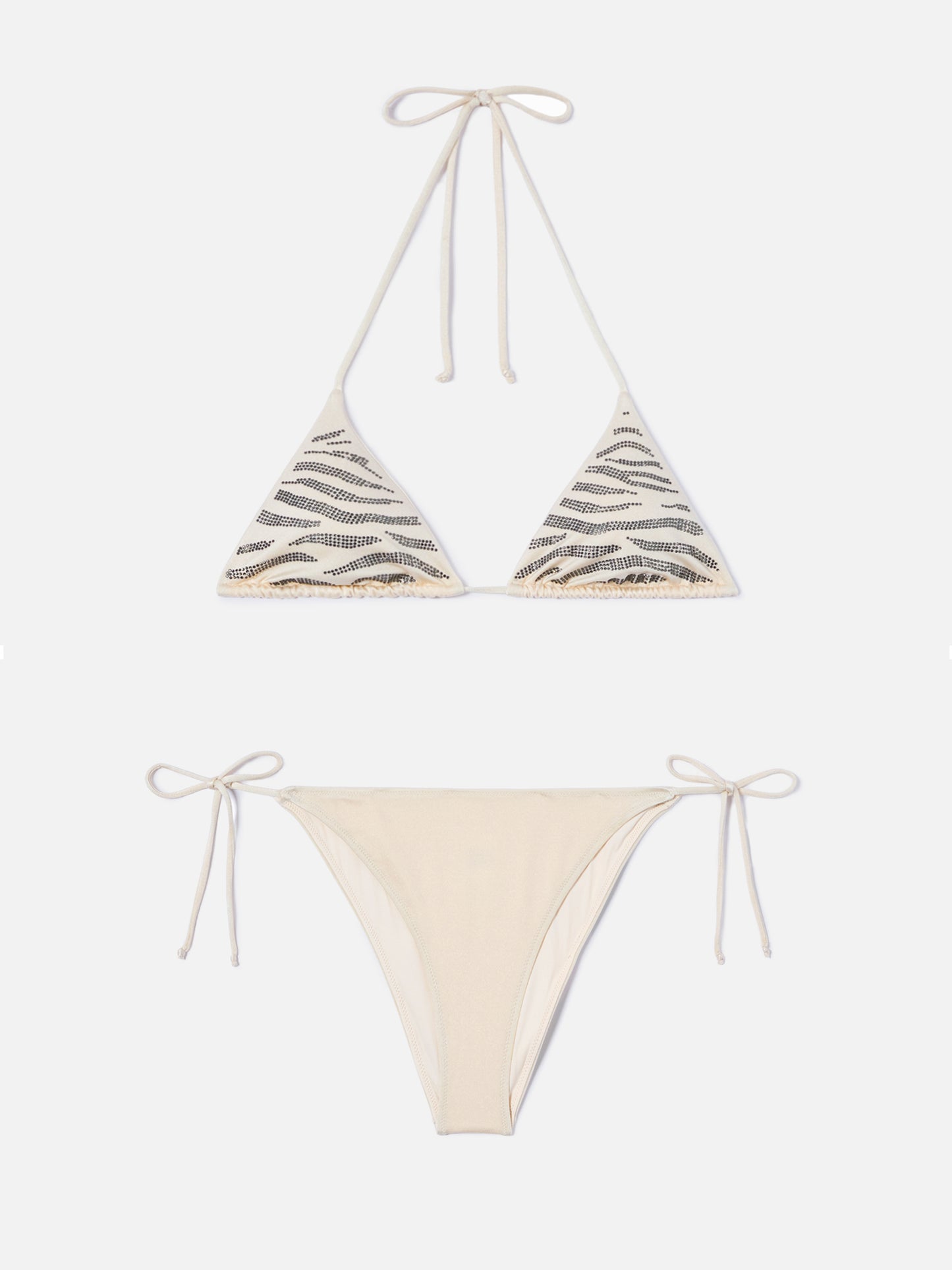 Leah Teen glossy finish bikini with zebra rhinestones