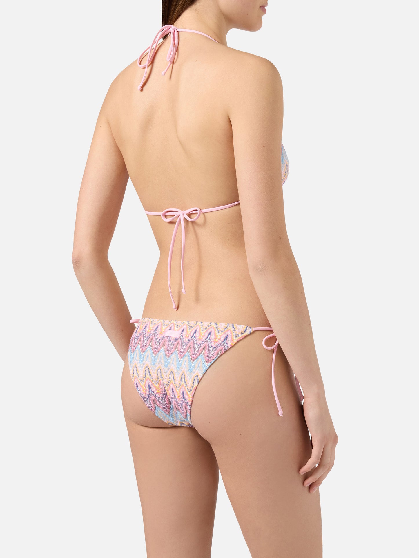 Leah Teen multicolor raschel bikini in shades of pink