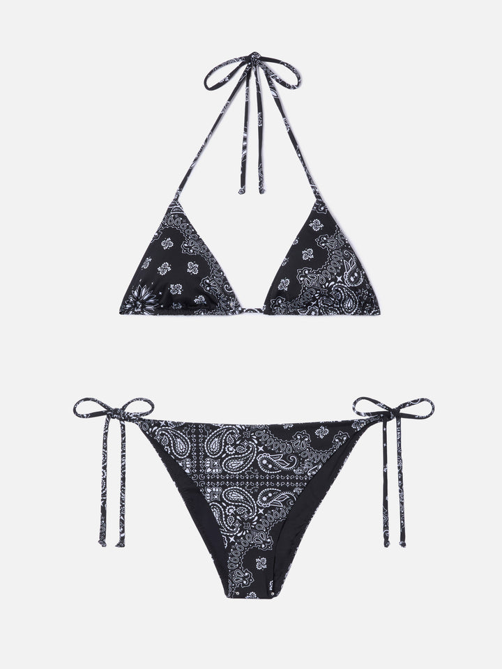 Bikini Leah Teen con stampa bandana nera