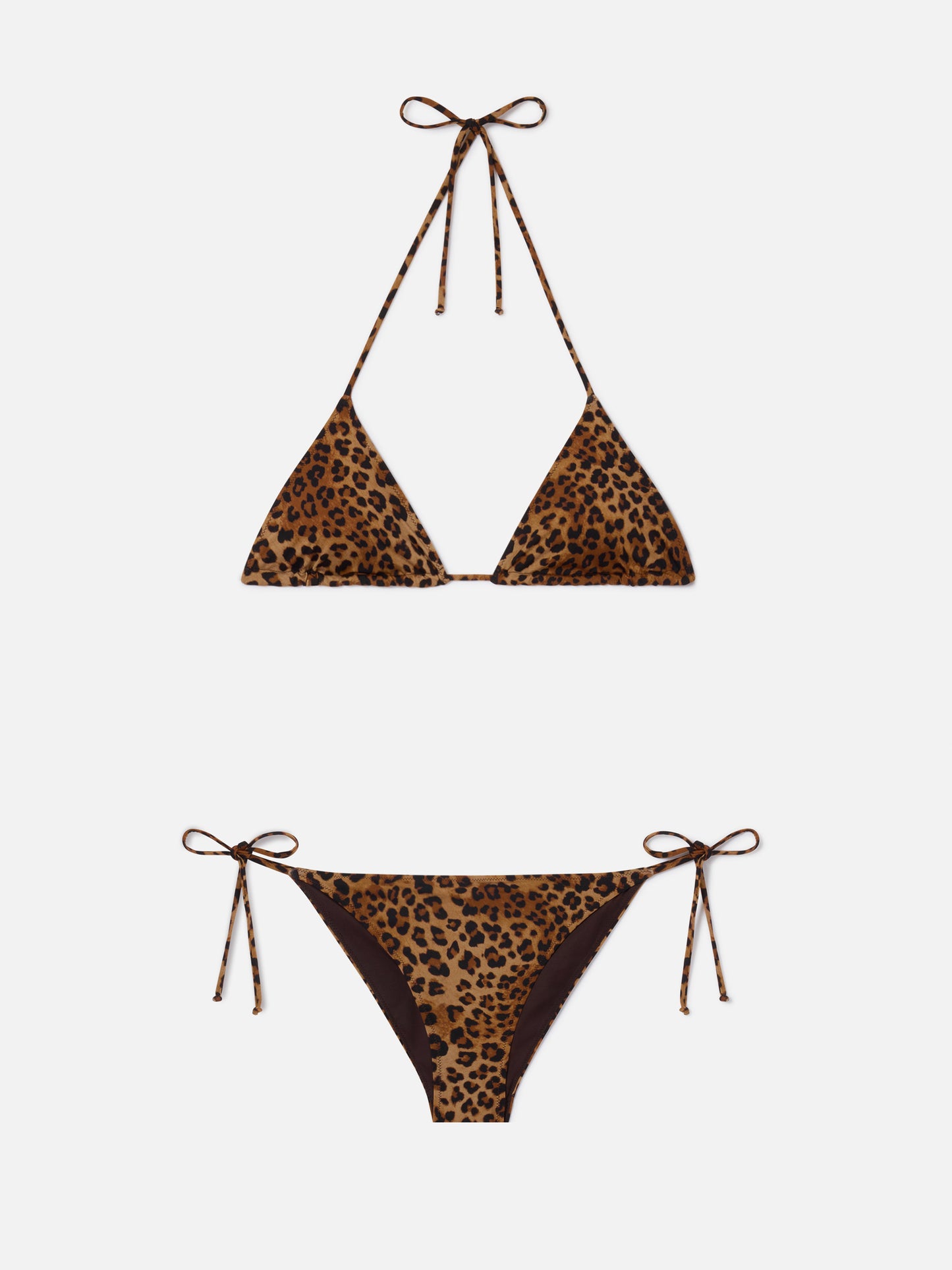 Leah Virgo Triangel-Bikini mit Leopardenprint 