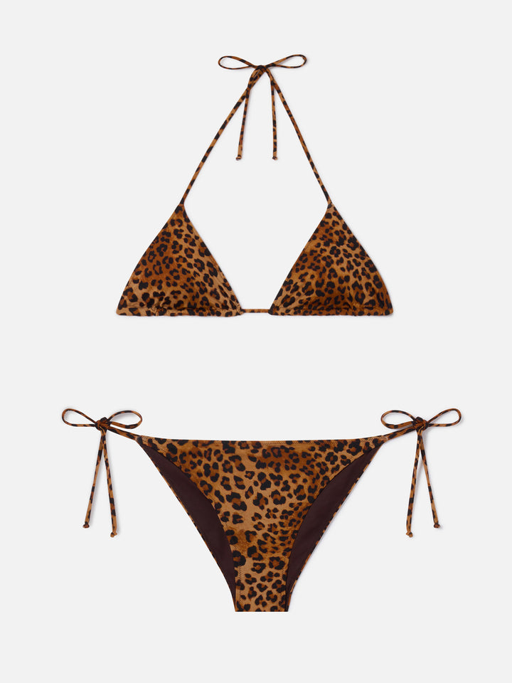 Bikini triangle Leah Virgo à imprimé léopard 