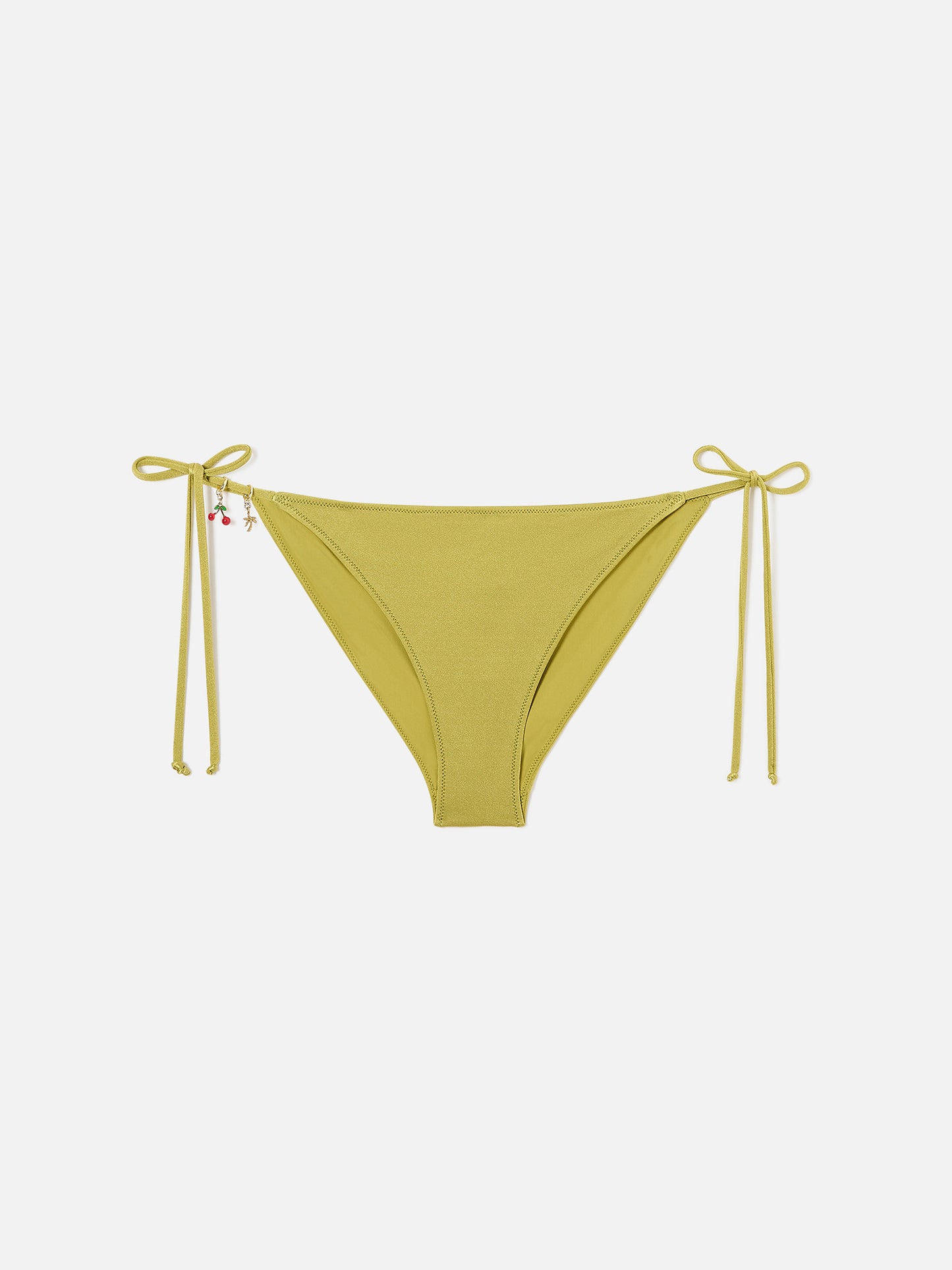 Slip mare Virgo classico in tessuto glossy finish verde con charms