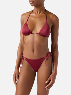 Leah Plate Marielle Plate burgundy glossy finish bikini