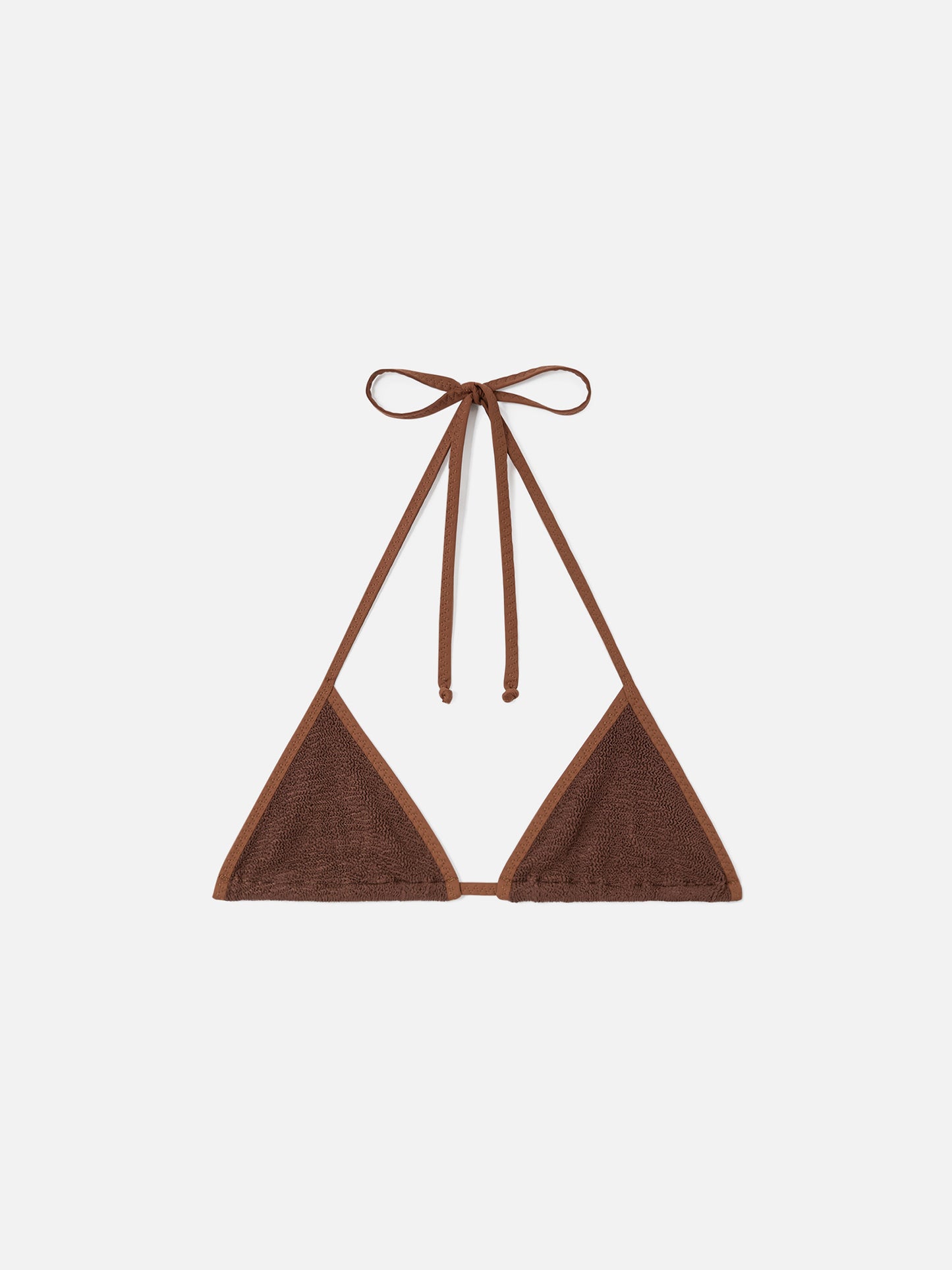 Braunes Triangle-Bikini-Top Leah aus Crinkle 